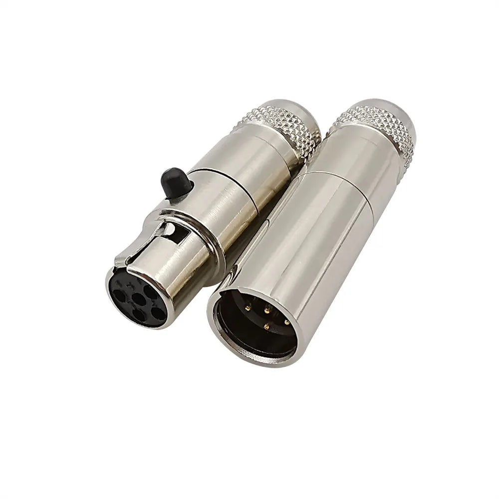 1Pair Metal Mini XLR 3/4/5/6 Pin Female Plug Male
