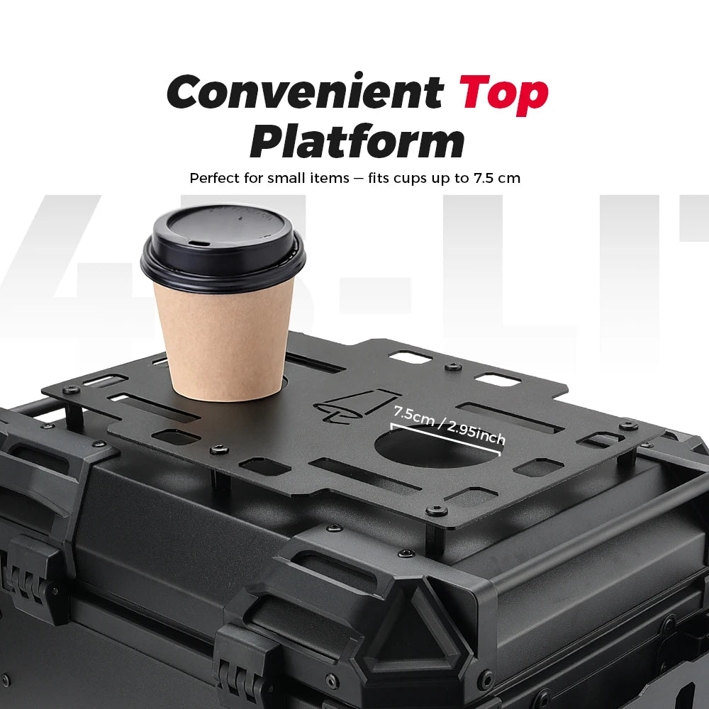 45L Aluminum Top Case | Lockable Rear Luggage Box
