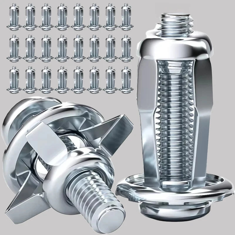 4-40pcs License Plate Bolt Kit Petal Shape Rivet Nut Screw Panel Clamp Lock Jack Nuts M4 M5 M6 M8Metal Rivetnut Auto Accessories