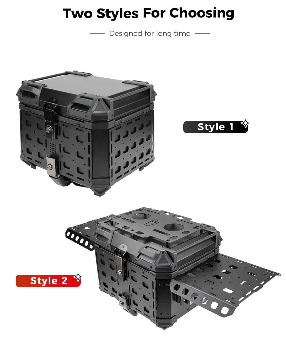 45L Aluminum Top Case | Lockable Rear Luggage Box