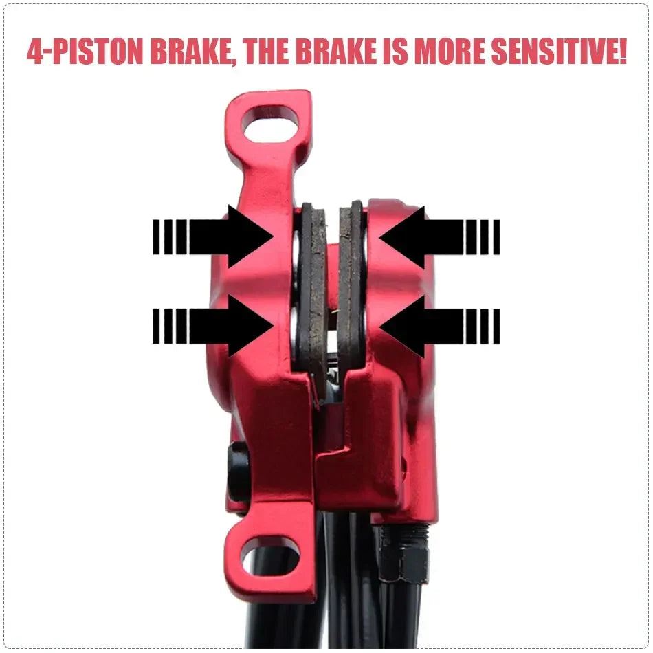 ZOOM HB-876E 4-Piston Hydraulic Disc Brake | Motor Cut-Off | 160/180/203mm