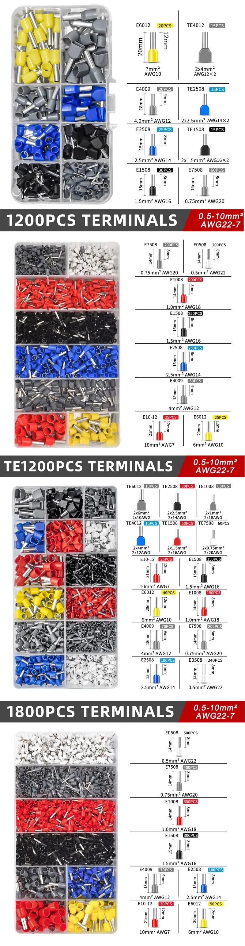 VE Tubular Crimp Terminal Kit | Insulated Ferrules | Electrical