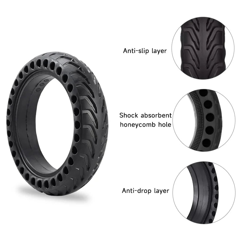 Solid Honeycomb Tire 8.5" | Puncture-Proof | E-Scooter