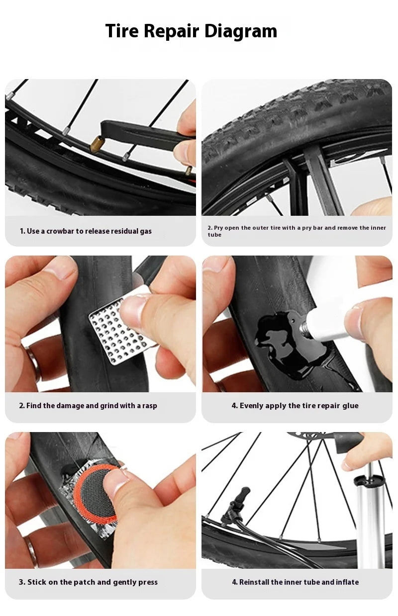 Self-Adhesive Bike Tire Patch Kit | Storage Box Included | Bicycle Tubes