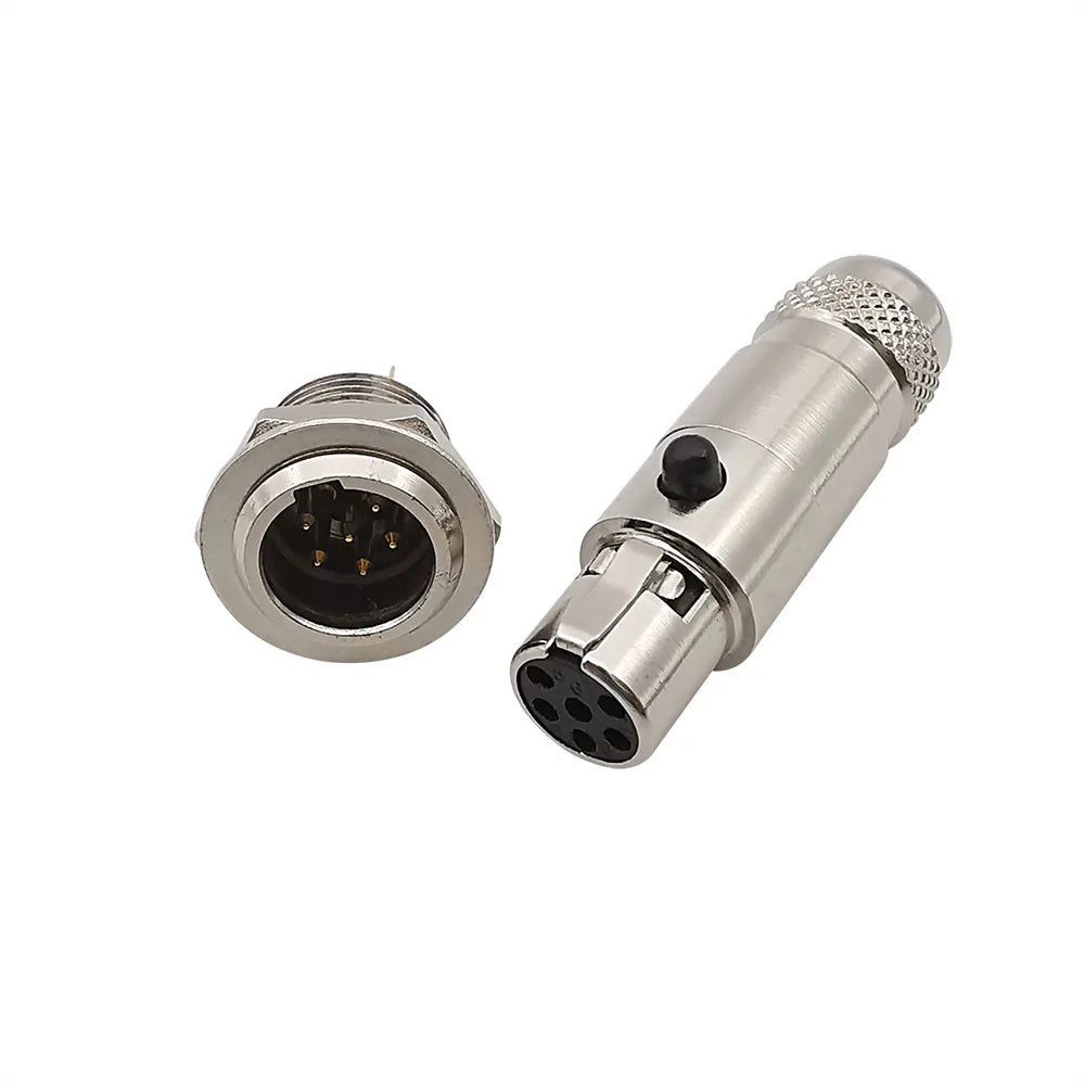 1Pair Metal Mini XLR 3/4/5/6 Pin Female Plug Male