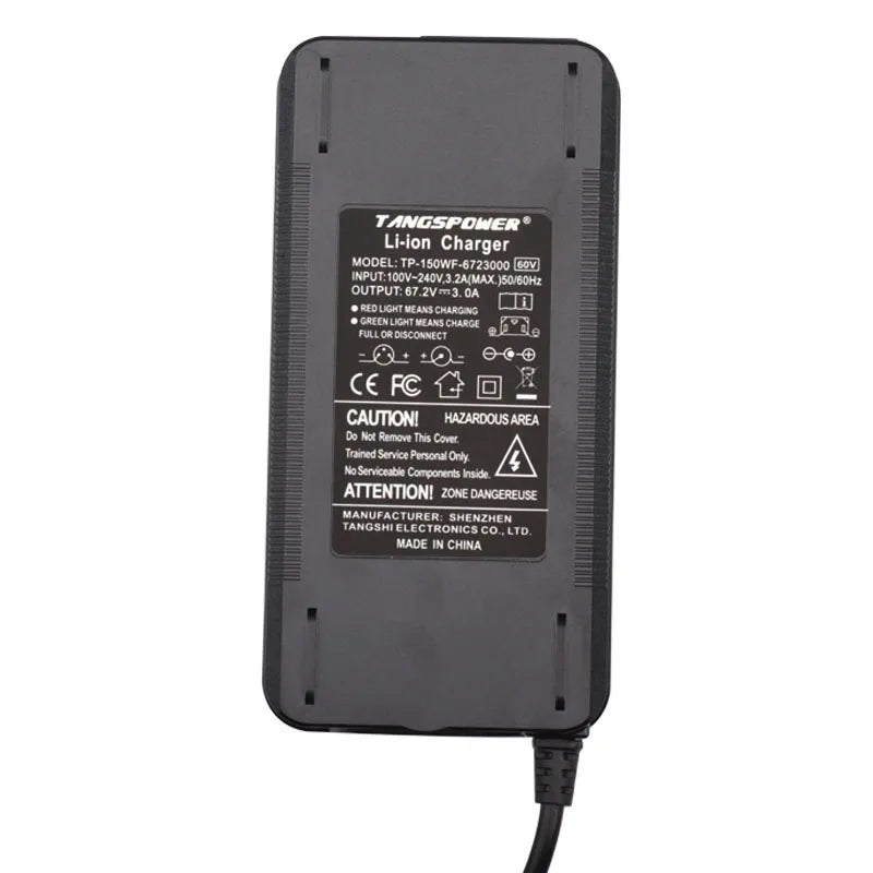 67.2V 3A Li-Ion Charger | XT60 Connector + Fan | 16S 60V Packs