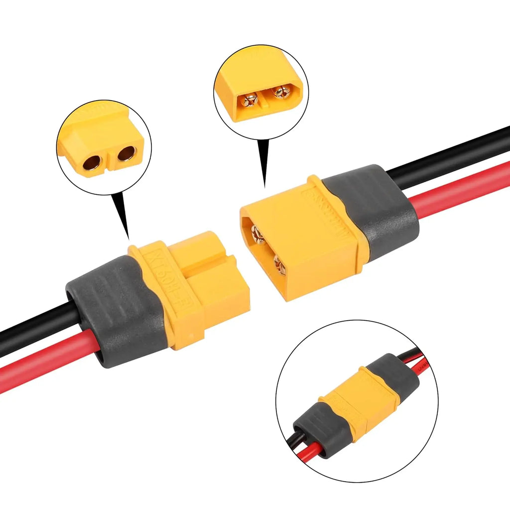 XT60H Bullet Connector Plugs | Male & Female w/ Sheath | RC LiPo