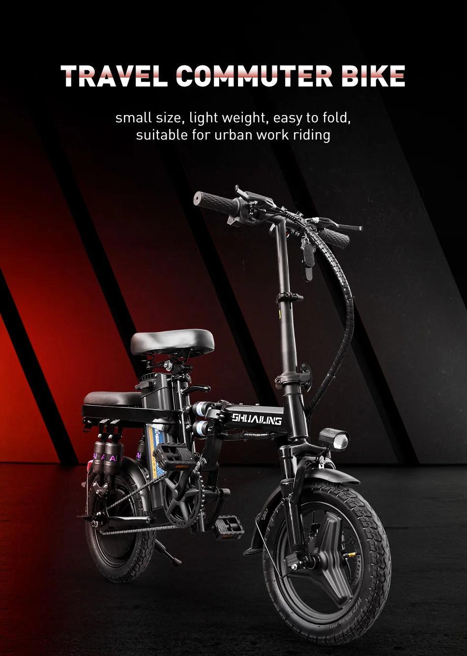 14in Folding E-Bike | 48V 400W Up to 40 km/h | Mini City Commuter