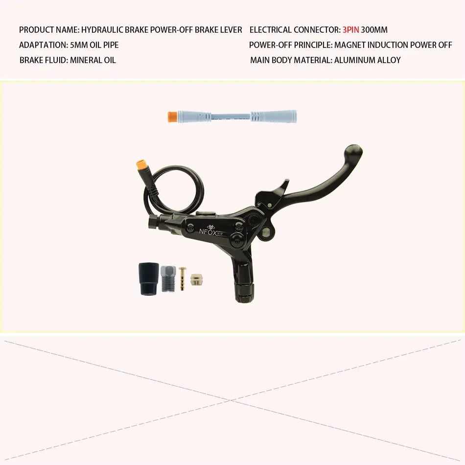 NFOX B015 Hydraulic Brake Lever | Parking Lock & Motor Cut-Off | E-Scooter & E-Bike