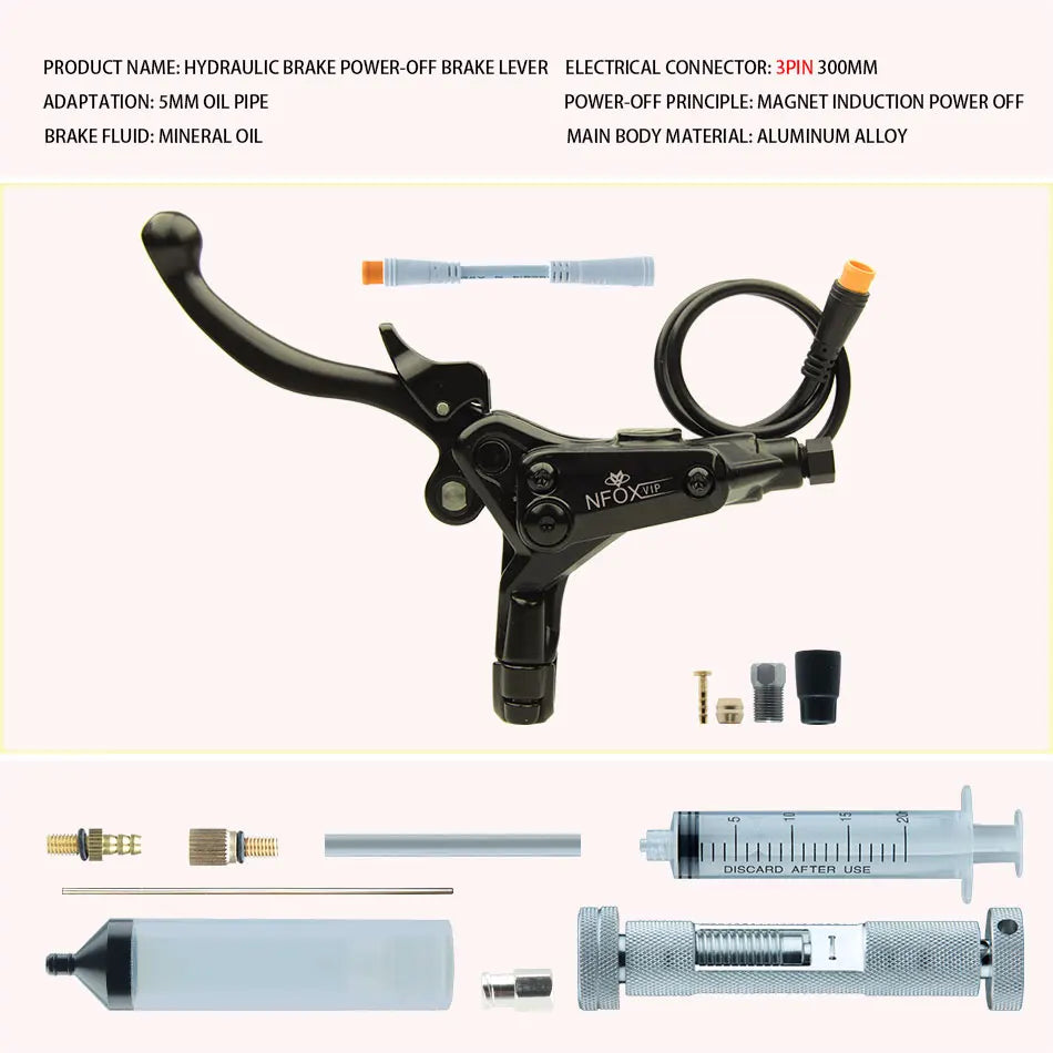 NFOX B015 Hydraulic Brake Lever | Parking Lock & Motor Cut-Off | E-Scooter & E-Bike