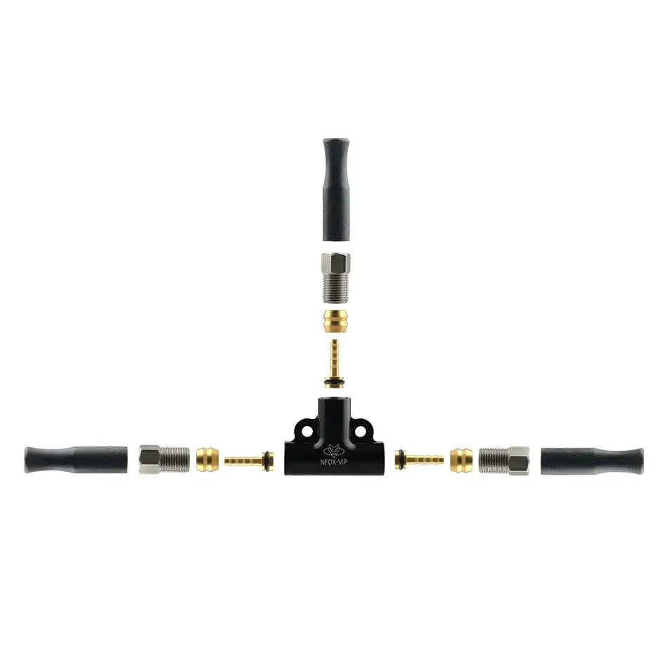 NFOX Hydraulic Brake Three-Way Connector | Aluminum One-to-Two Splitter | Tricycle