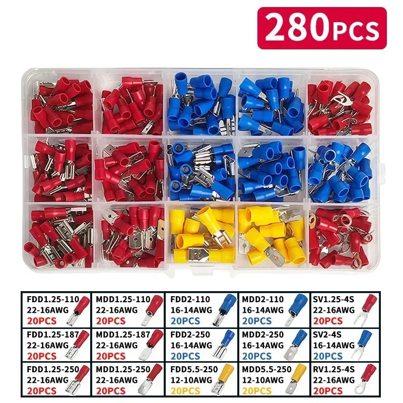 Quick-Connect Terminal Kit | Fork, Ring & Spade | Low-Voltage DC