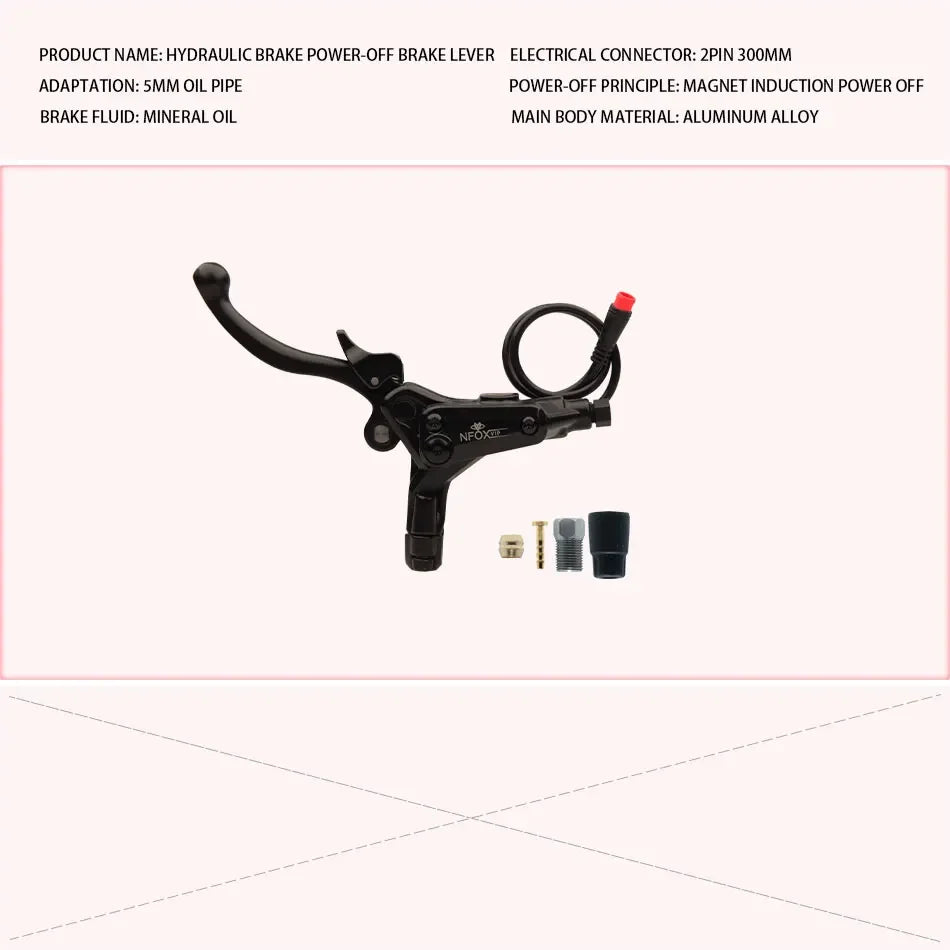 NFOX B015 Hydraulic Brake Lever | Parking Lock & Motor Cut-Off | E-Scooter & E-Bike