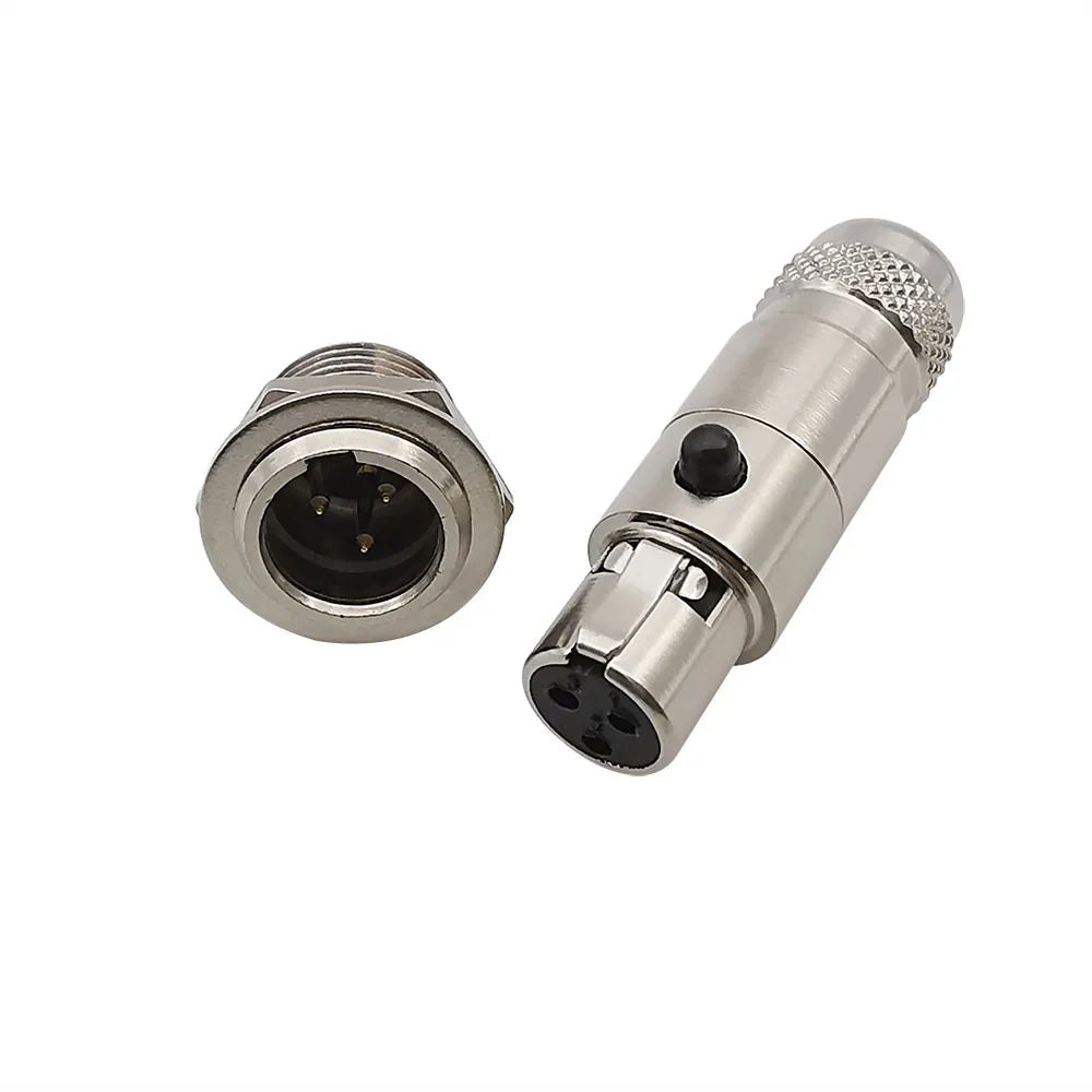 1Pair Metal Mini XLR 3/4/5/6 Pin Female Plug Male