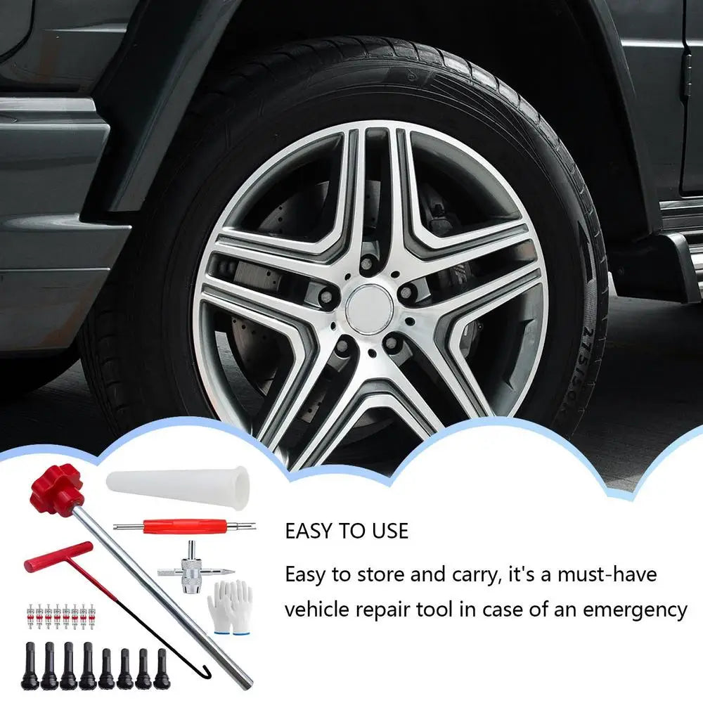 Quick-Change Tire Valve Tool Kit | Stem Install Set | Cars & Bikes