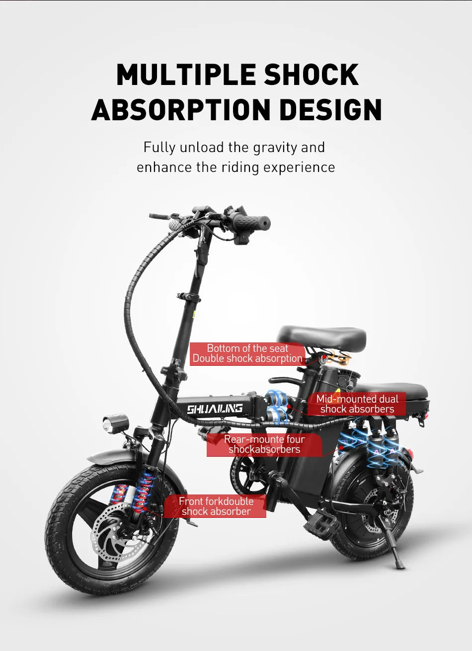 14in Folding E-Bike | 48V 400W Up to 40 km/h | Mini City Commuter