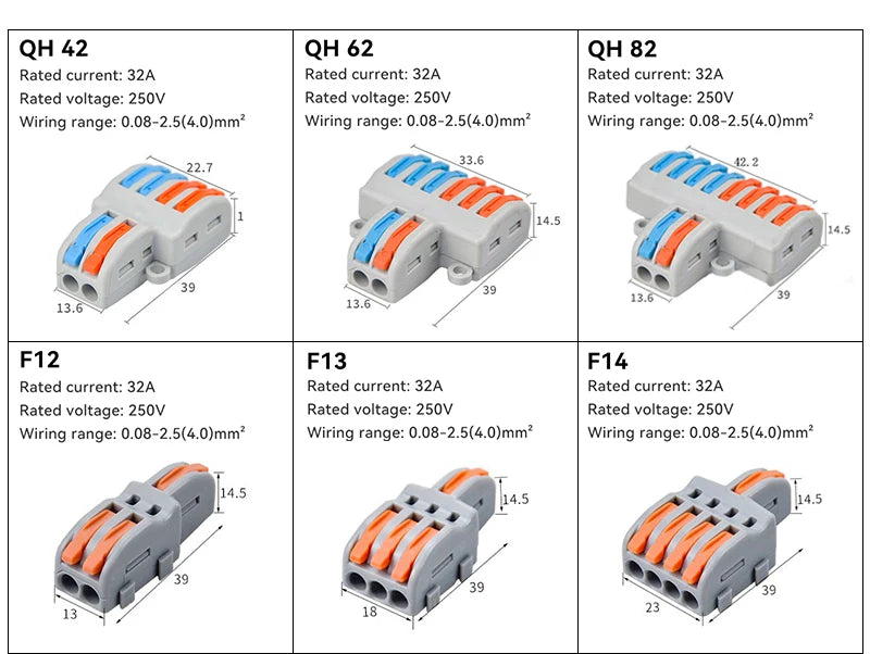 Push-In Wire Connector Splitter | 1-In Multi-Out | 32A 250V