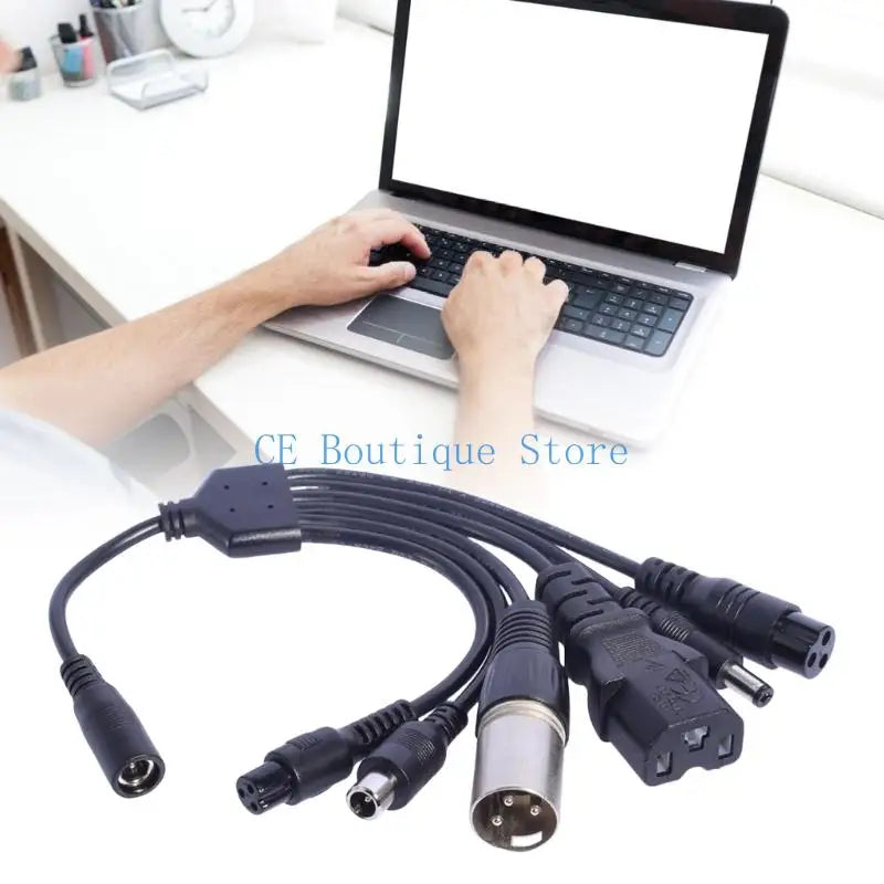1-to-6 Charging Adapter Set | 5.5x2.1mm to 6 Plugs | E-Scooter