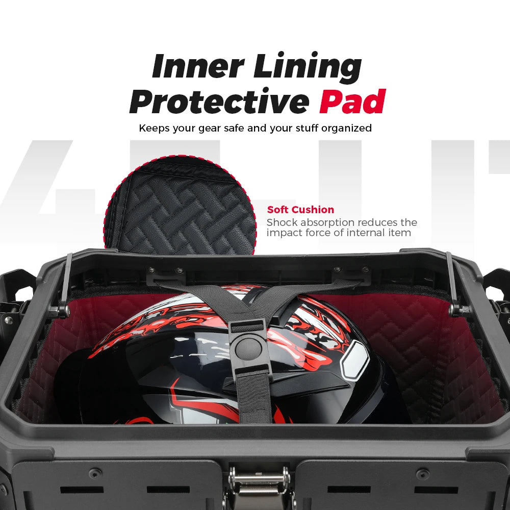 45L Aluminum Top Case | Lockable Rear Luggage Box