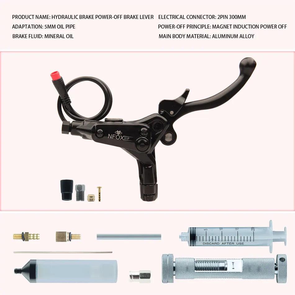 NFOX B015 Hydraulic Brake Lever | Parking Lock & Motor Cut-Off | E-Scooter & E-Bike