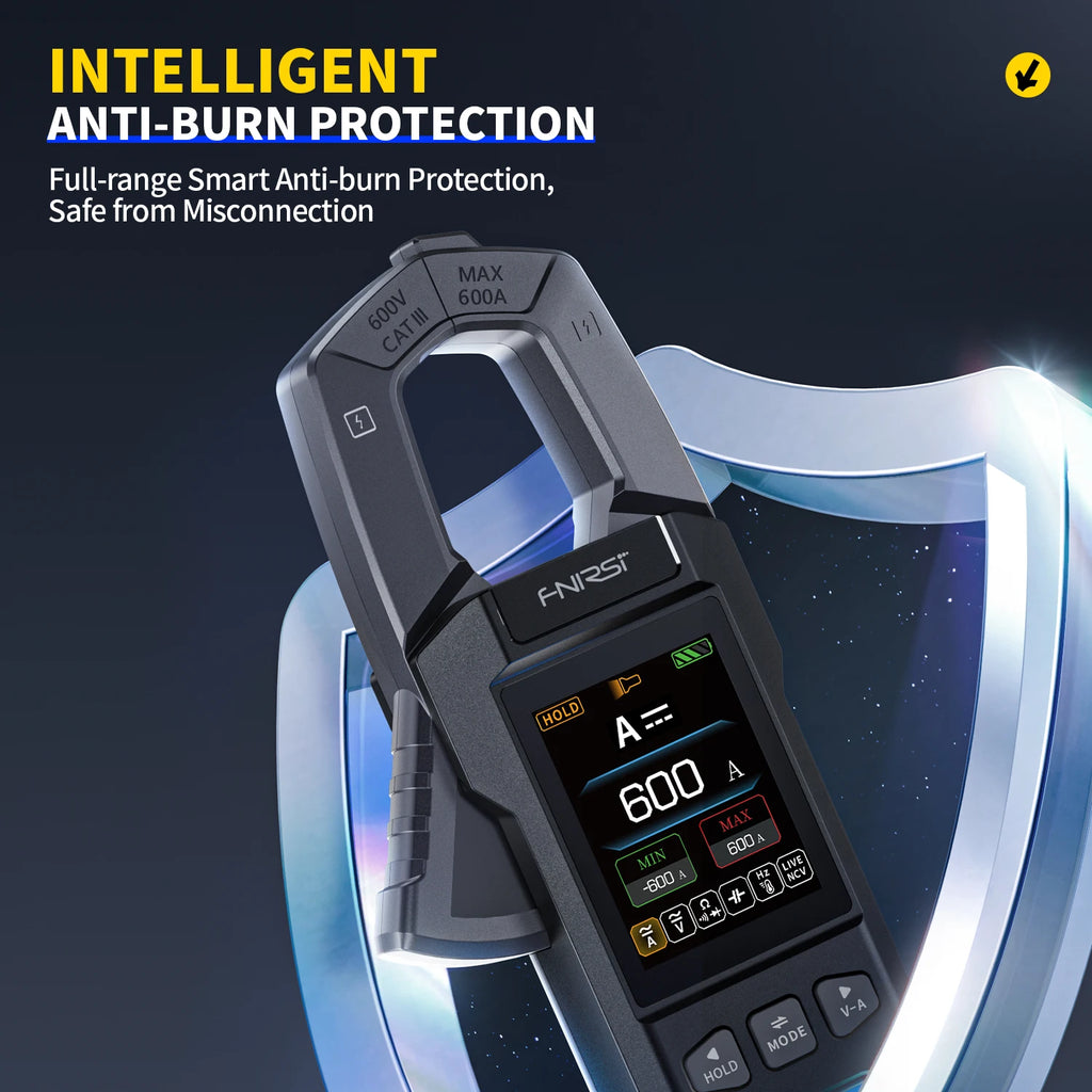 FNIRSI DMC-100 Clamp Meter | 600A AC/DC | NCV