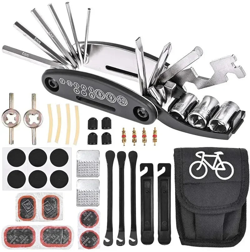 Bike Repair Tool Kit | Multi-Tool + Pump + Patch | Portable