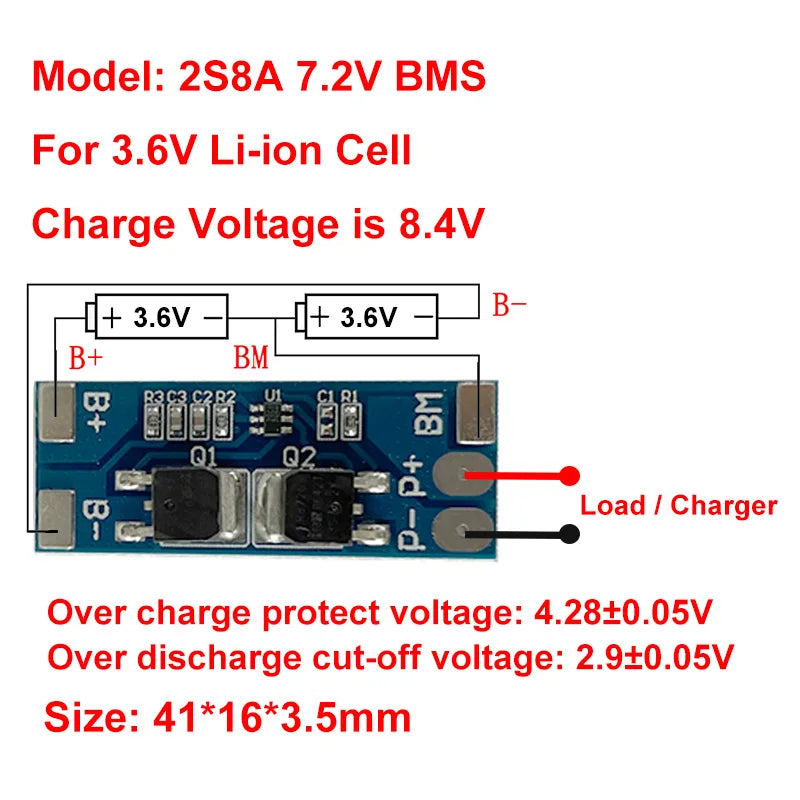 6V Empty Box 4Ah Fit 6pcs 18650 cell 6V4Ah Battery Case 6.4V 7.2V 6Ah 7.5Ah 9Ah 2S3P Holder 8A BMS For DIY Storage Battery Pack