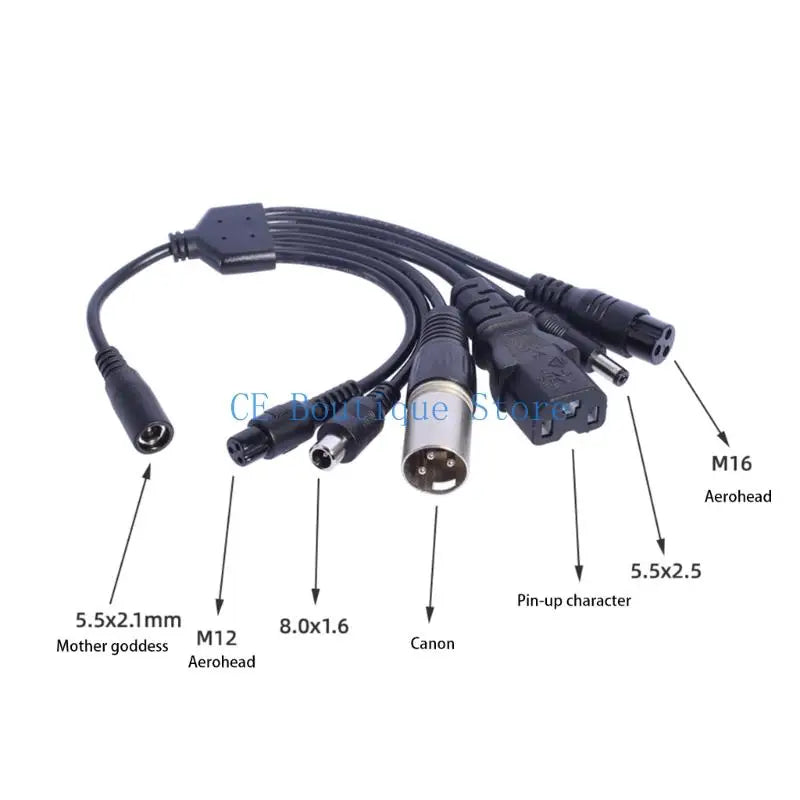 1-to-6 Charging Adapter Set | 5.5x2.1mm to 6 Plugs | E-Scooter