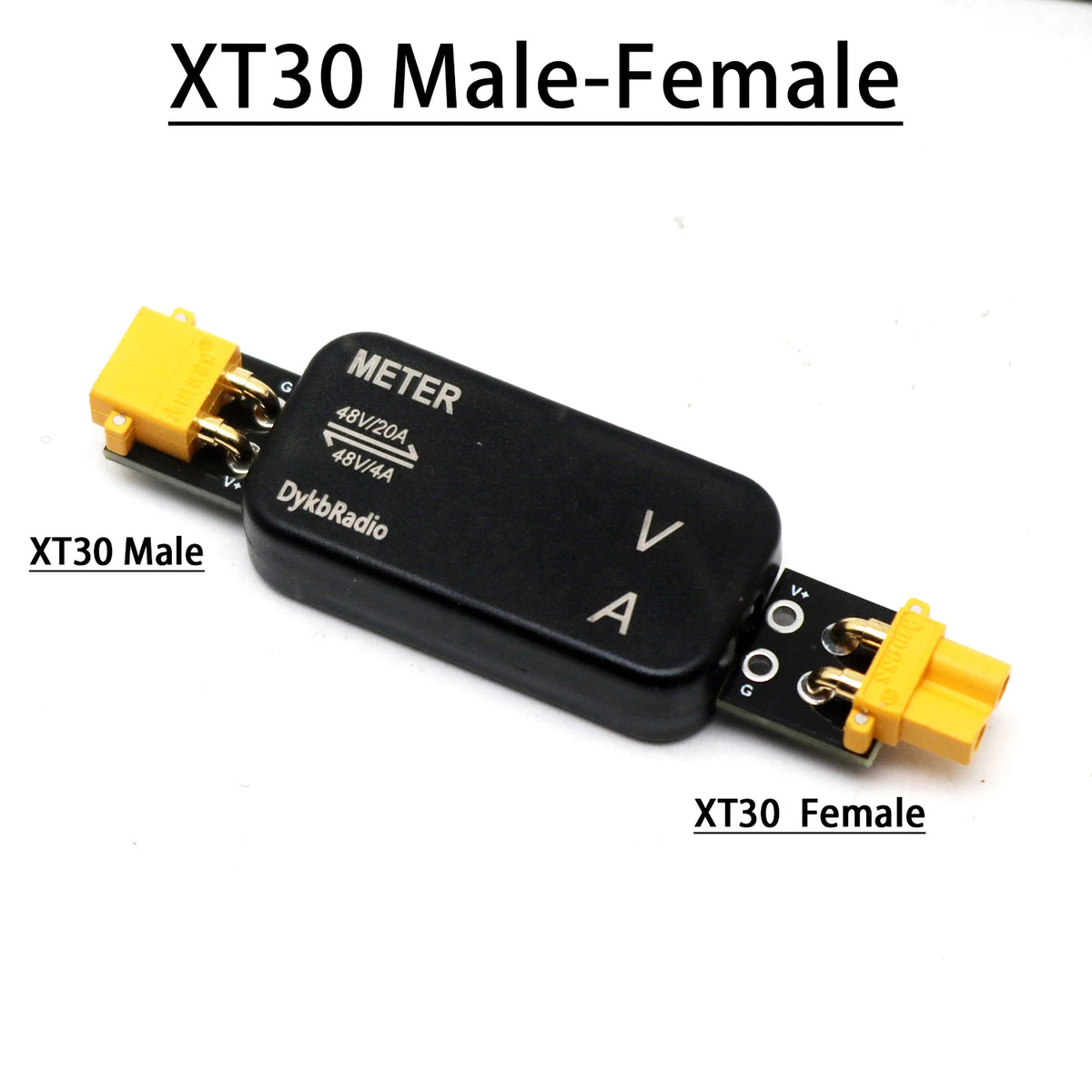 XT30/XT60 DC Meter | Voltage & Current | 20A Bidirectional