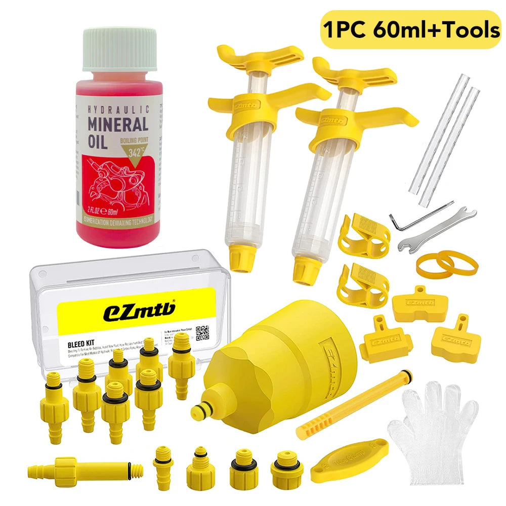 Hydraulic Disc Brake Bleed Kit + 60ml Mineral Oil | Fits Shimano, Tektro, SRAM, Nutt & Magura Brakes