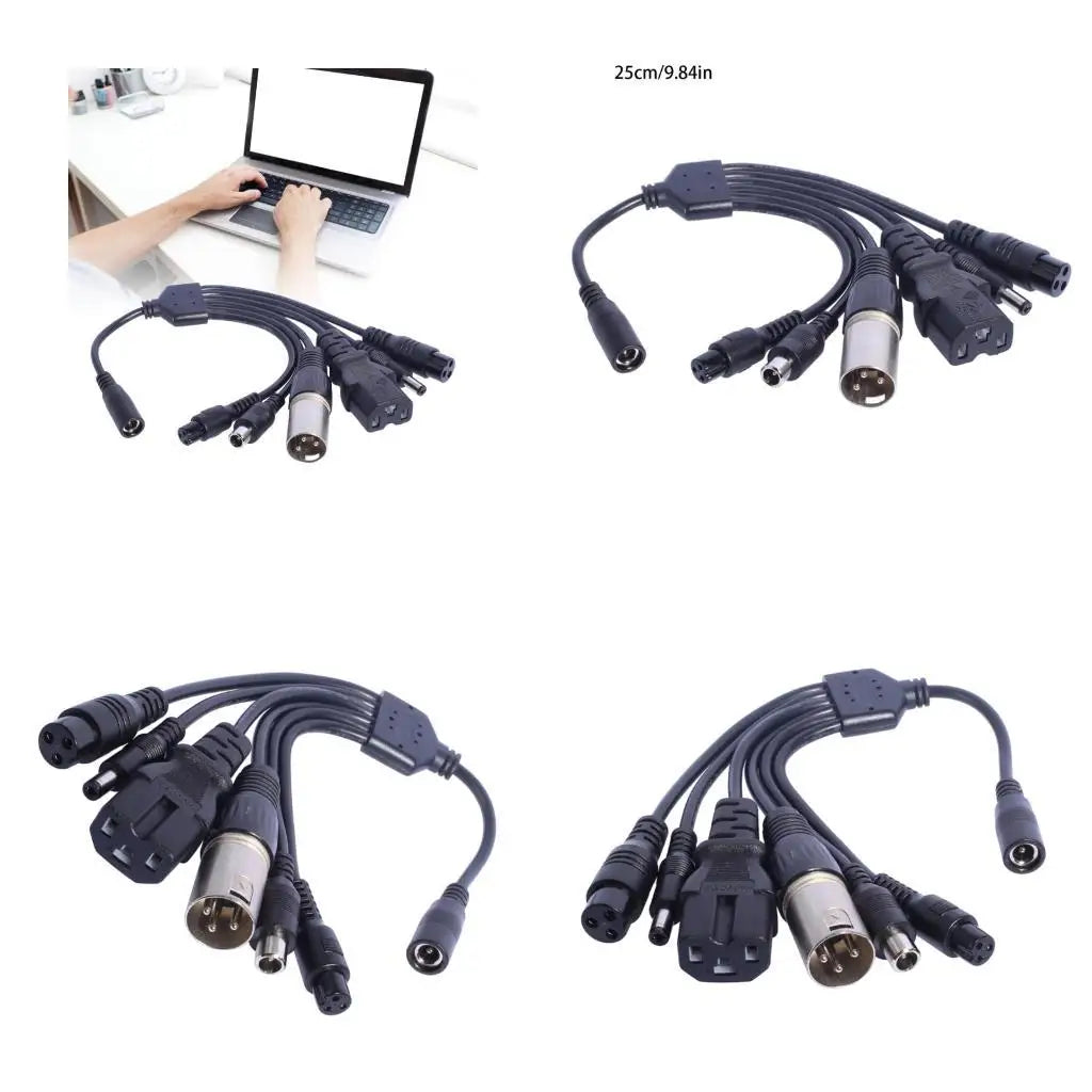 1-to-6 Charging Adapter Set | 5.5x2.1mm to 6 Plugs | E-Scooter