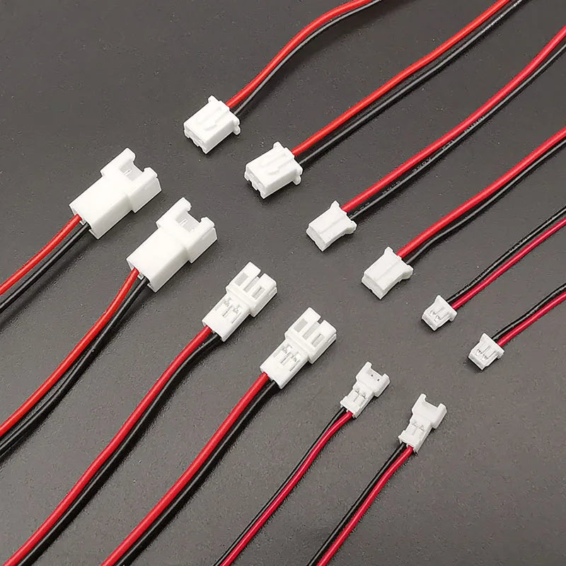 JST Connector Pairs | 1.25/2.0/2.54mm Pitch | 2-Pin + Wire