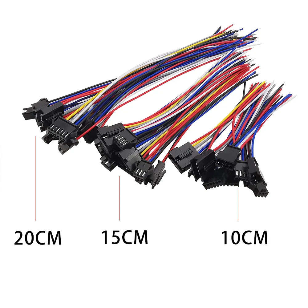 JST SM LED Connector Cables | 2–6 Pin Male & Female | RGB Strip Light
