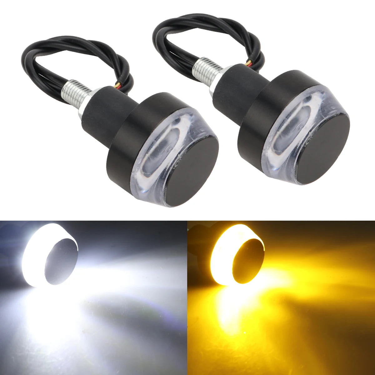 LED Bar-End Turn Signals | 12V Handlebar Indicators | Pair