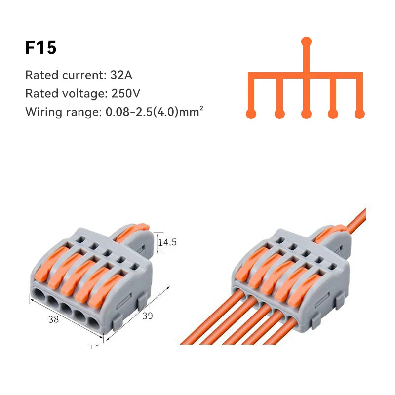 Push-In Wire Connector Splitter | 1-In Multi-Out | 32A 250V