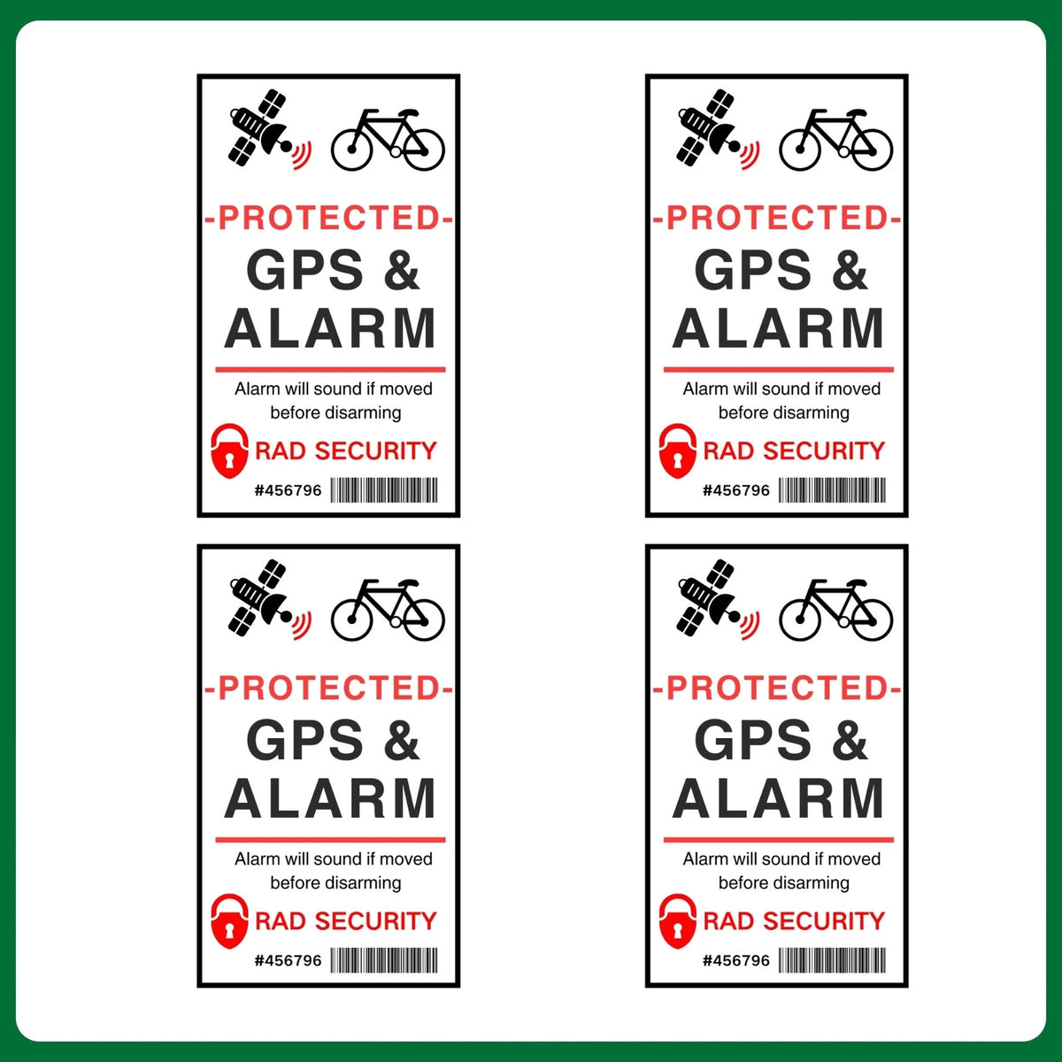 68mm * 40mm GPS Protected Tracking Warning Sticker Bicycle Bike Theft Prevention