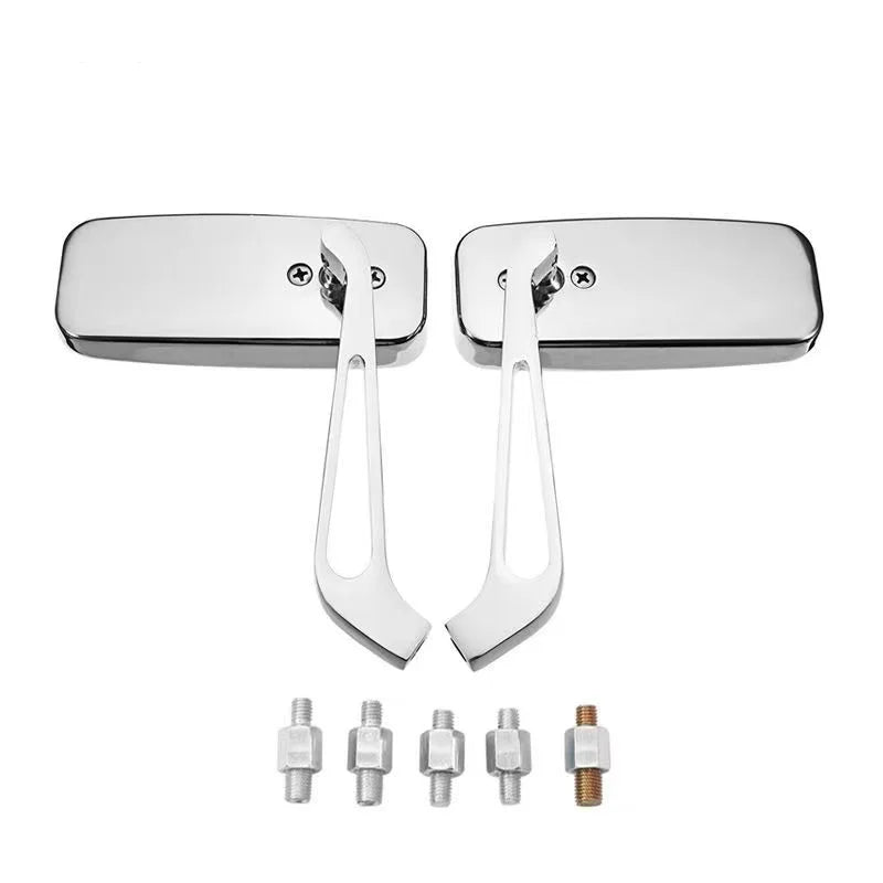 Universal Side Mirrors | Adjustable Rear-View Pair | 8mm/10mm Thread