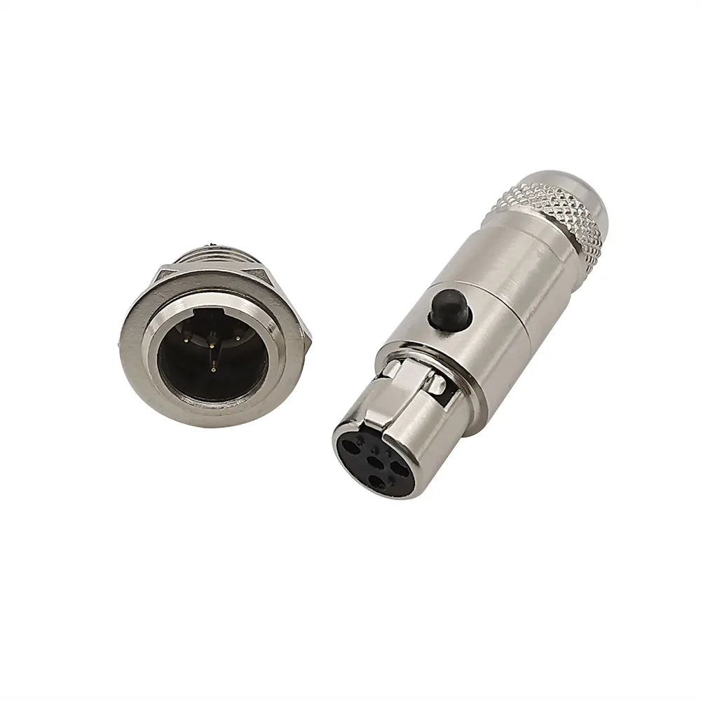 1Pair Metal Mini XLR 3/4/5/6 Pin Female Plug Male
