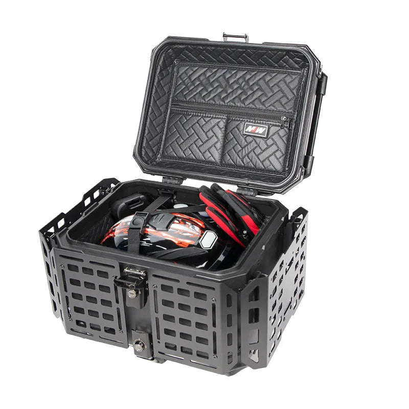 Aluminum Top Box 45L | Waterproof Trunk | Universal Moto Fit