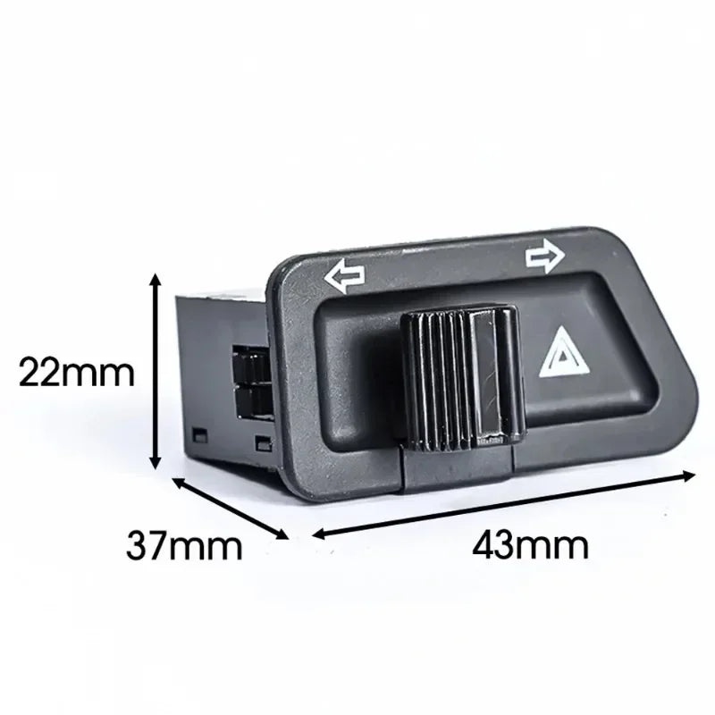 Dual-function motorcycle warning light switch for turn signals and emergency flashing