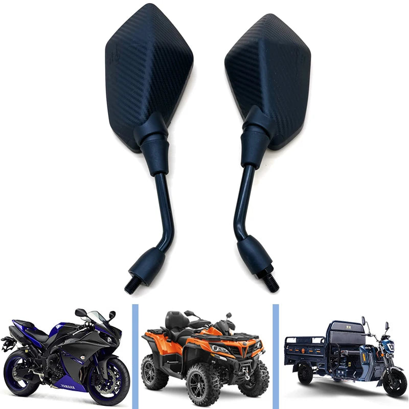 Handlebar Mirrors (Pair) | Convex Wide-Angle | 8/10mm Mount