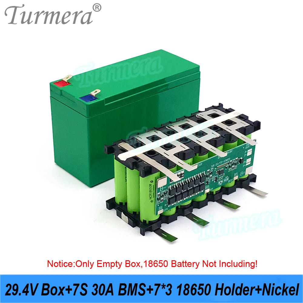 24V/29.4V 18650 Battery Box | 7S3P Holder + 30A BMS | Lead-Acid Swap