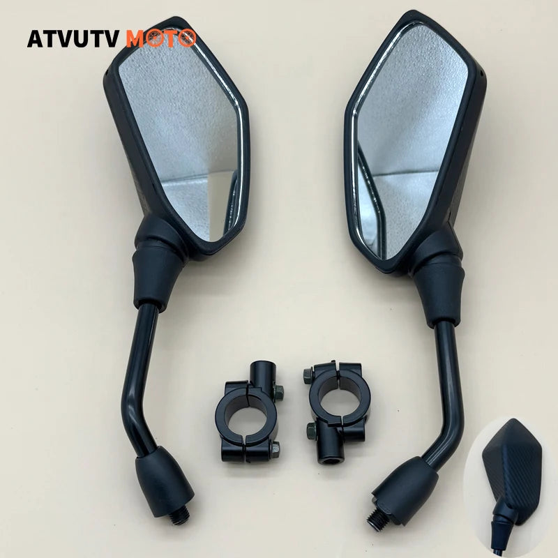 Handlebar Mirrors (Pair) | Convex Wide-Angle | 8/10mm Mount