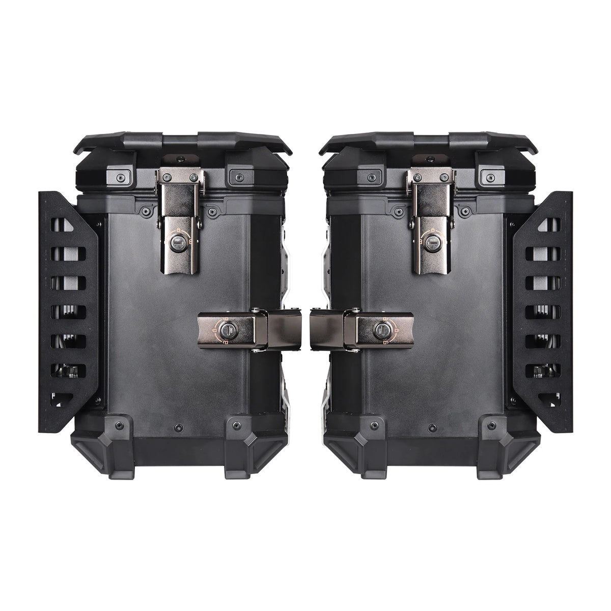38L Folding Motorcycle Side Boxes | Aluminum Alloy | Quick-Release Pair