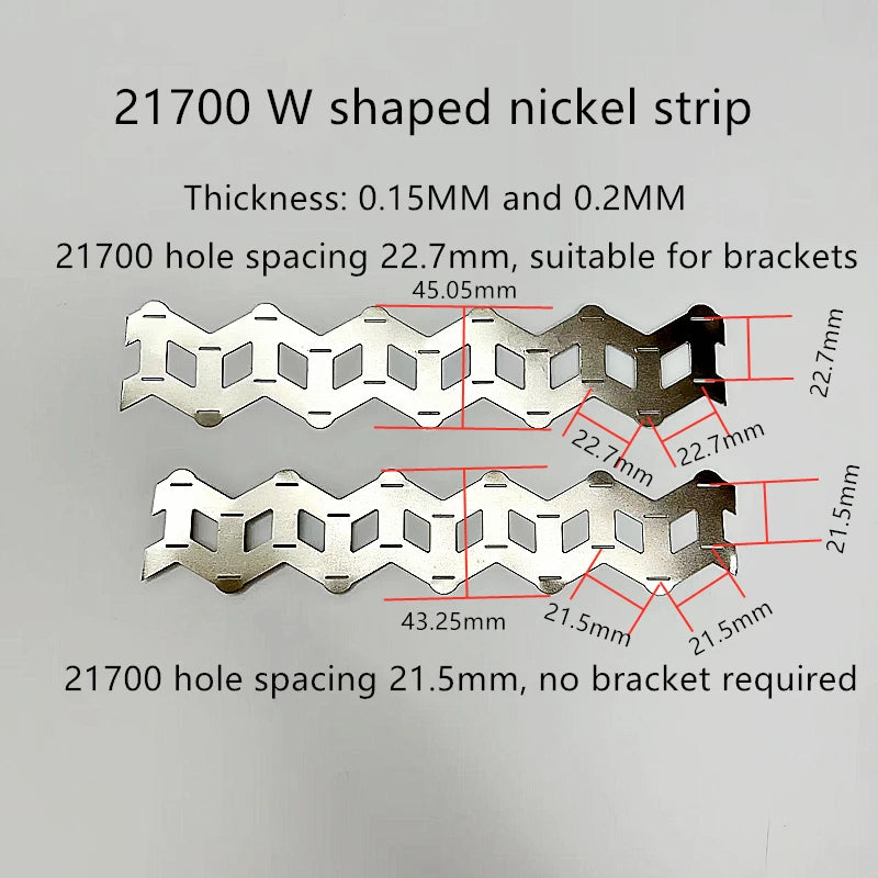 18650 And 21700 Battery 2P Wavy Nickel Strip Nickel Sheet W Type Nickel Strip Coil 2 Units W Type