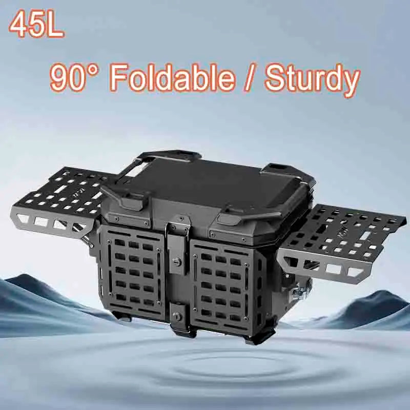 Aluminum Top Box 45L | Waterproof Trunk | Universal Moto Fit