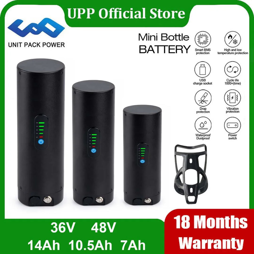 Mini Bottle E-Bike Battery 48V 7Ah | Bottle Cage Mount | Bafang/Tongsheng