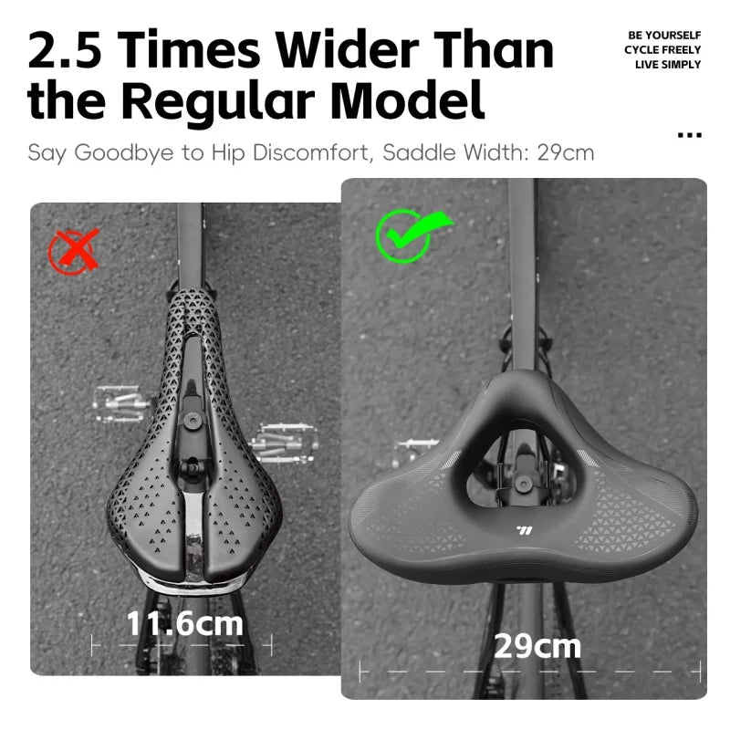 West Biking Comfort Saddle | Widened Cushion | MTB & E-Bike