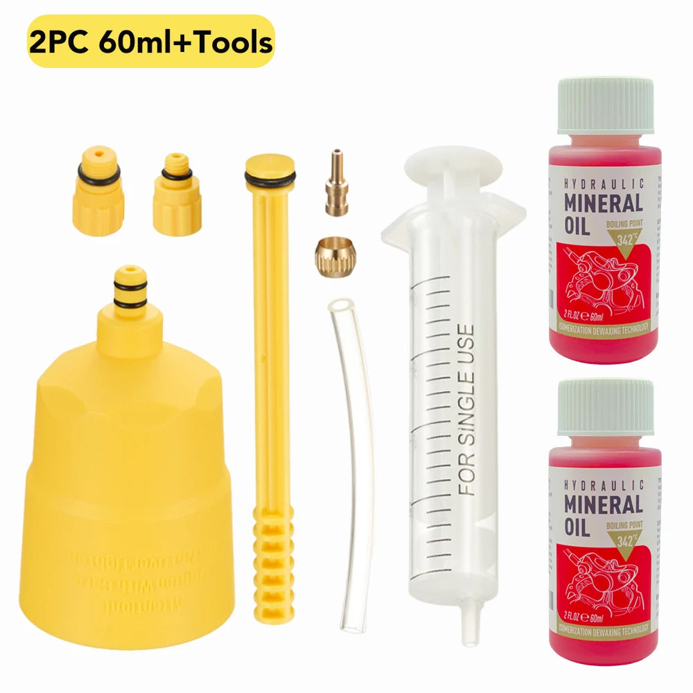 Hydraulic Disc Brake Bleed Kit + 60ml Mineral Oil | Fits Shimano, Tektro, SRAM, Nutt & Magura Brakes