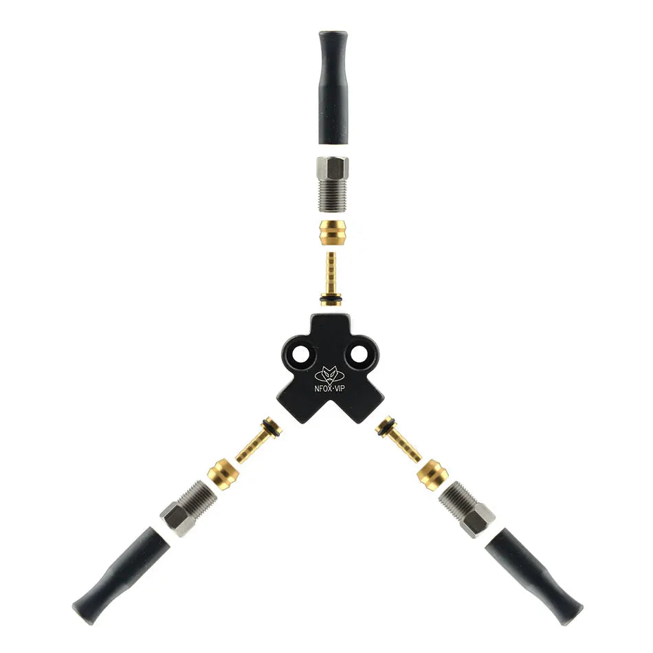 NFOX Hydraulic Brake Three-Way Connector | Aluminum One-to-Two Splitter | Tricycle
